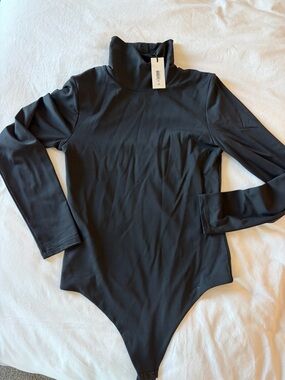 Black Long-Sleeve Turtleneck Bodysuit